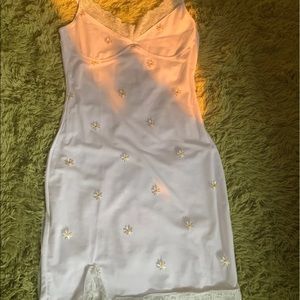 Flower dress slit leg